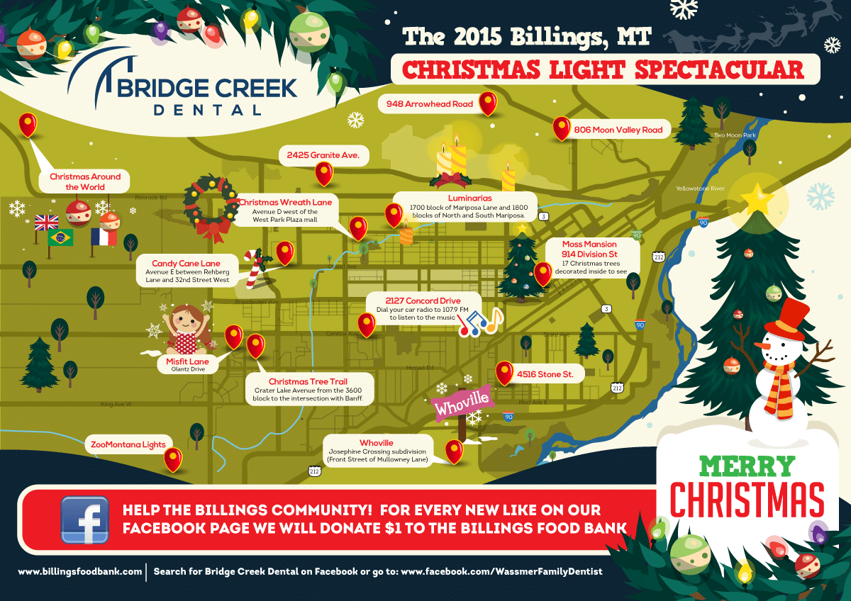 The 2015 Billings, MT Christmas Light Spectacular Map